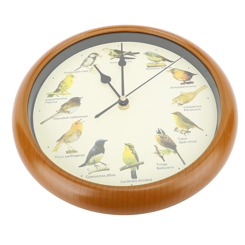 10 Inch Wall Clock Multipurpose Cuckoo Round Silent Punctual Bird