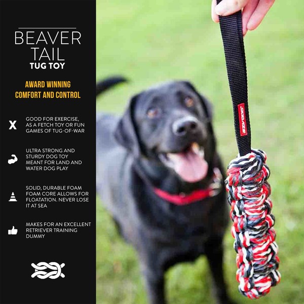 EzyDog Beaver Tail Dog Toy - Versatile and Durable Fetch and Tug Toy That Floats in Water - Perfect for Retrievers and Water Dogs - Small Size for Dogs Under 44 lbs (Small)