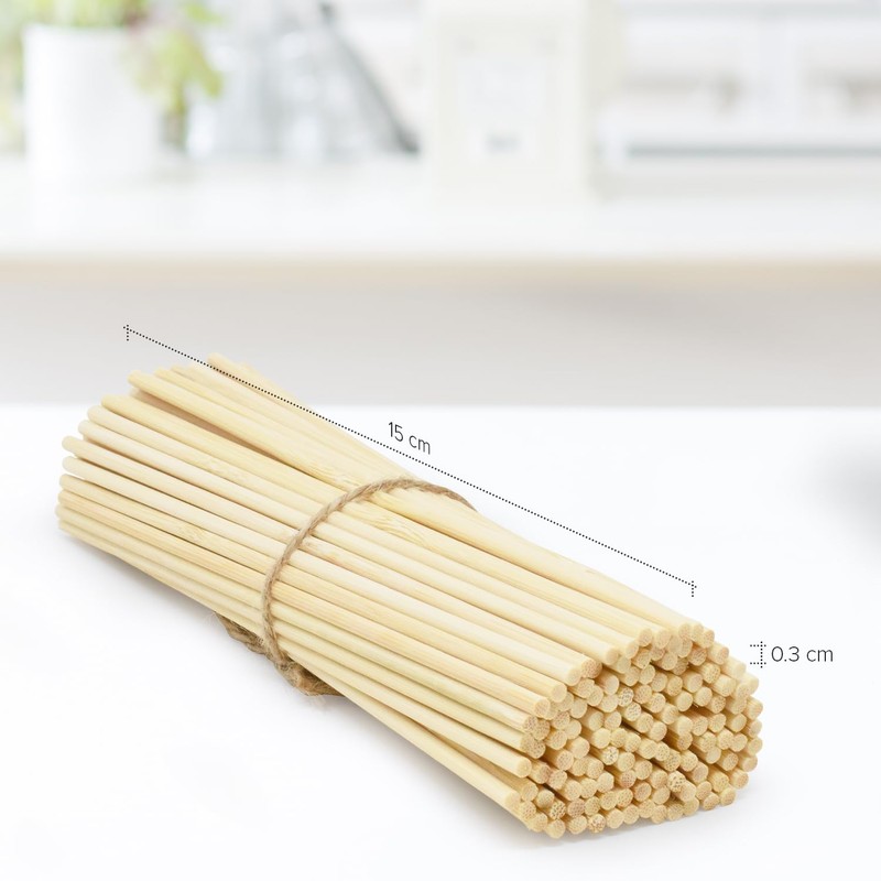 Joejis 120 Pack Bamboo Wooden Dowel Rods - Unfinished Natural
