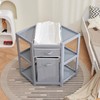 dainslef Baby Corner Changing Table with Storage Drawer, Diaper Changing