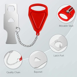 Portable Door Lock (2 Pack), Travel Lock for Additional Safety and Privacy, Heavy Duty Safety Door Lock to Prevent Unauthorized Entry - Ideal for Traveling, Motel, Apartment, Bedroom, Bathroom