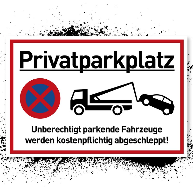 Privatparkplatz Sign Parking Prohibited (30 x 20 cm Plastic) -