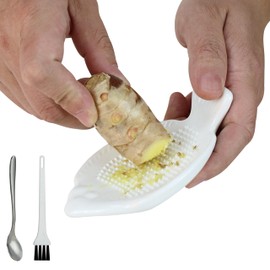 EIKS 2 Pack Ceramic Grater Dish with Small Size Fish Shaped for Grinding Wasabi Ginger Garlic Carrot Fruits Vegetables, Used for Home Kitchen Cooking Preparation