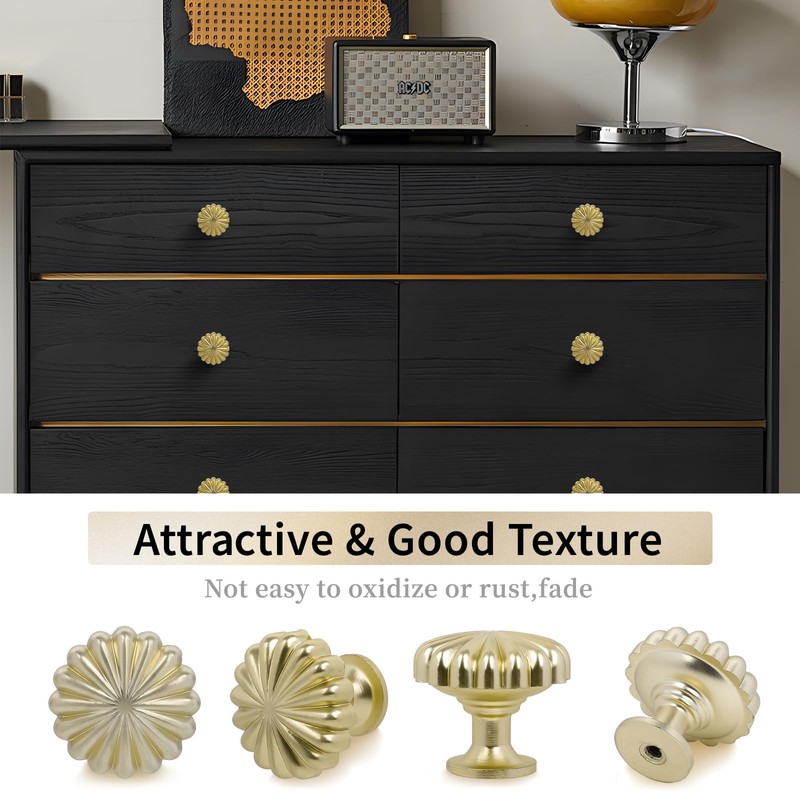 ShipeeKin 4X Gold Drawer Knobs Gold Kitchen Cabinet Knobs Pumpkin