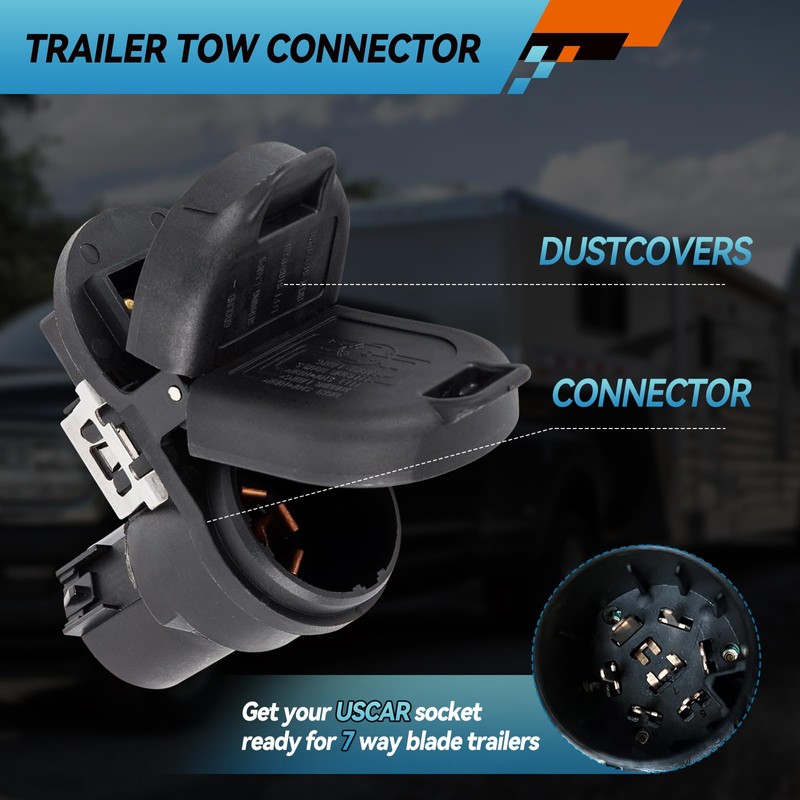CDIYTOOL 7 Pin Trailer Tow Rear Bumper Wiring Connector Harness
