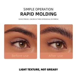 Eyebrow Pomade with Brush, Quick Dry, Lightweight Gel Soap for Bold & Beautiful 3D Brows (Black)