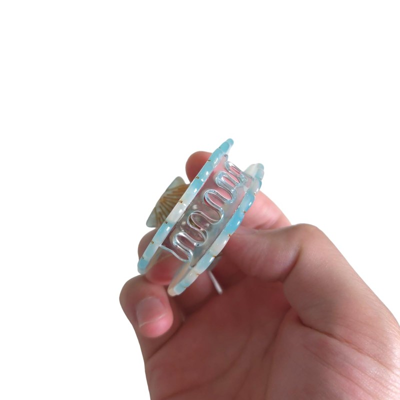 Colorful Ocean Shell Hair Clip,Acetate Claw Clips,Hair Clips for Women,Cyan