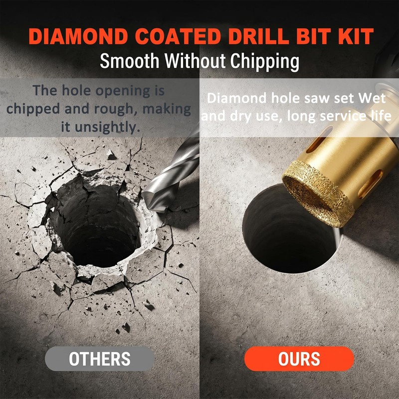 Xanadued 12 Pack Diamond Hole Saw Kit, Diamond Hole Saw,