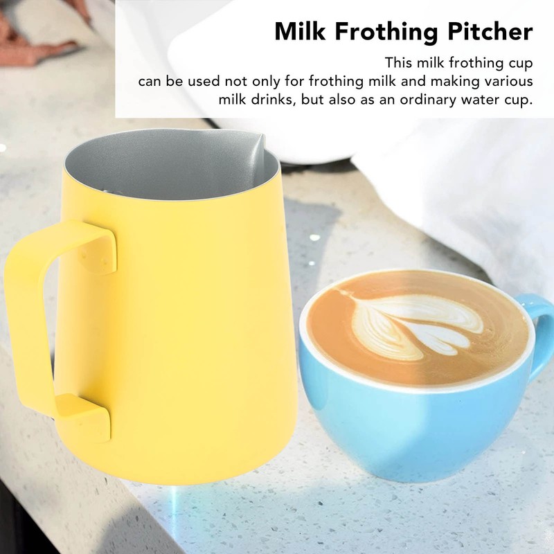 Milk Frothing Pitcher Stainless Steel 380ml Pointed Spout Milk Froth