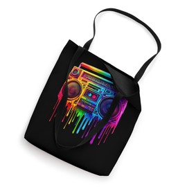 Dripping Paint Boombox Old School 80s Music Hip Hop Tote Bag