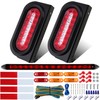 Partswcgg 6" Oval Led Trailer Tail Lights Kit w/Mounting Brackets,2Pcs
