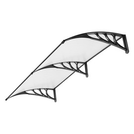 VIVOHOME Polycarbonate Window Door Awning Canopy Transparent with Black Bracket 40 Inch x 80 Inch
