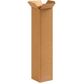 BOX USA 4x4x18 Tall Corrugated Boxes, Tall, 4L x 4W x 18H, Pack of 25 | Shipping, Packaging, Moving, Storage Box for Home or Business, Strong Wholesale Bulk Boxes