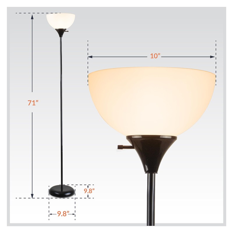 Newhouse Lighting 71-in. Charles Black Modern Standing Lamp NHFL-CH-BK, Floor
