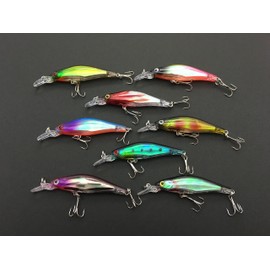 "Creek Edge" Minnow Vibration, Set of 8, 3.1 inches (8 cm), 0.2 oz (6.3 g), Super Bakh Fishing (Nejimus, Black Bass, Ito, Brown, Sacramus, Seabas) Minnow Lure