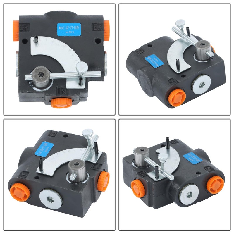 kimllier Hydraulic Flow Control Valve 0-16GPM Adjustable SAE 8 Ports