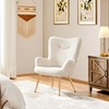 Yaheetech Boucle Vanity Chair, Modern Fluffy Accent Chair, Armchair with