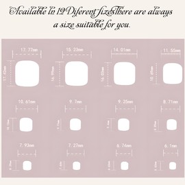 MOTIBACK 24 Piece Press-On Toe Nails Extra Short Square Acrylic Fake Nails, Reusable & Glossy Toenail Stickers for Summer