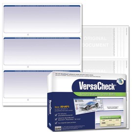 VersaCheck Secure Checks - 750 Blank Business Checks - Blue Graduated - 250 Sheets Form #3000 - 3 Per Sheet