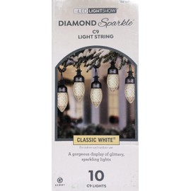 Gemmy Lightshow 'Diamond Sparkle' C9 White LED Light String - 10.5' Feet Length