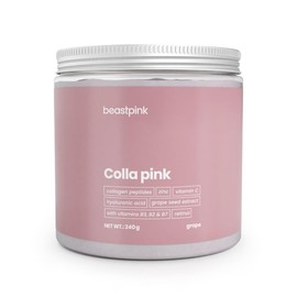 BeastPink BeastPink Colla Pink - Sch?nheitsdrink fr Frauen, mit Hyalurons?ure, Kollagenpeptiden, Traubenkern-Extrakt, Selen & Zink, zuckerfrei, untersttzt Haut, Haare & N?gel (240 g, Trauben)