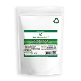 Special Ingredients Vanilla Bean Pods x20 Grade A Bourbon Variety Premium Quality Extra Large 16cm Plus Vegan, Non GMO - Recyclable Pouch