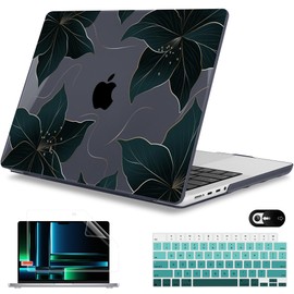 Mektron Case for MacBook Pro 14 inch 2024 2023 2021 Model M4 A3112 A3401 A3185 M3 A2918 A2992 M2 A2779 M1A2442 Pro/Max, Plastic Hard Shell Case Cover for MacBook Pro 14" with Touch ID, Floral C218