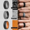 ThunderFit Men Silicone Wedding Rings, Breathable Pattern Engagement Bands 8mm
