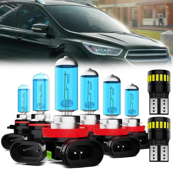 LECCIBUB Headlight Bulbs License Plate Lights Fit For Ford Escape