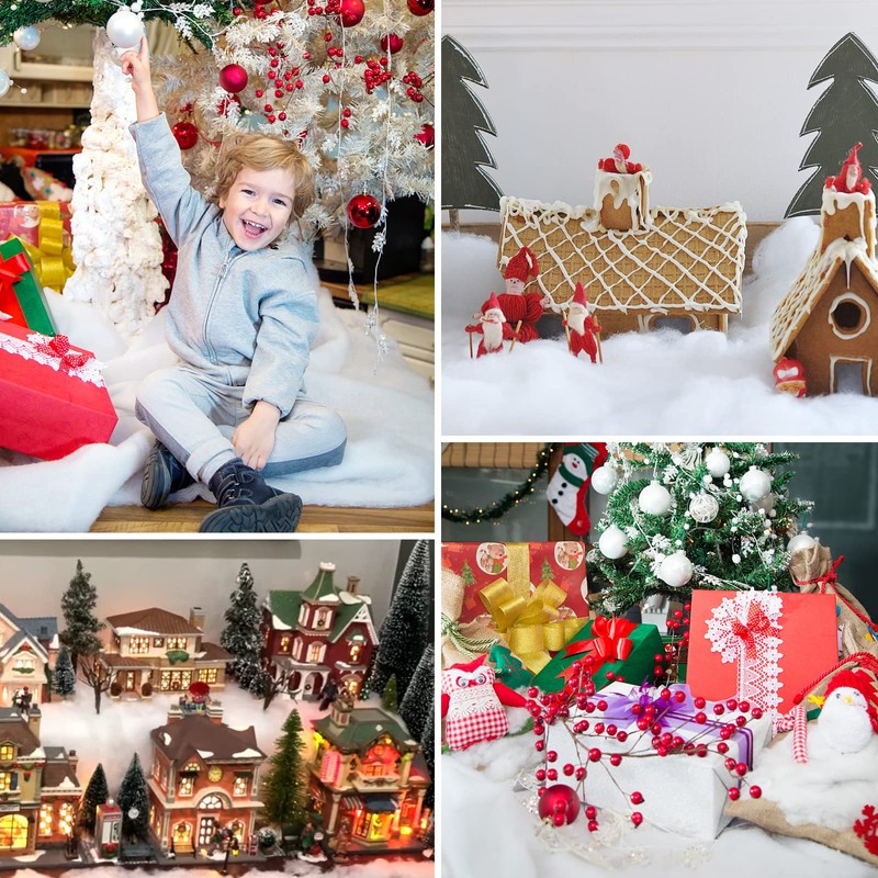 Fake Snow Blanket, Soft Fluffy Christmas Snow Blanket Roll White