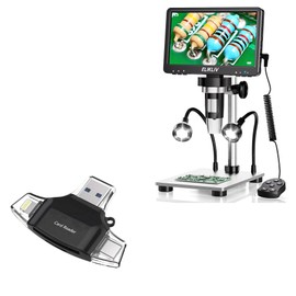 BoxWave Smart Gadget Compatible with Elikliv LCD Digital Microscope (7 in) - AllReader SD Card Reader, microSD Card Reader SD Compact USB - Jet Black