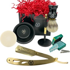 BARBERO RASURAR NAVAJA CUCHILLA MAQUINILLA DE AFEITAR 100 DERBY | Classic Shavette 100 Blades Replacement Brush Shave Stand and Shave bowl and Soap