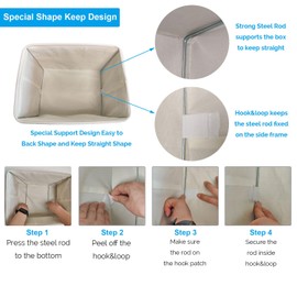 CPAKOWLGOO Dog Toy Basket Collapsible Dog Toy Box with Handles Foldable Dog Toy Bin for Pet Toys,Accessories