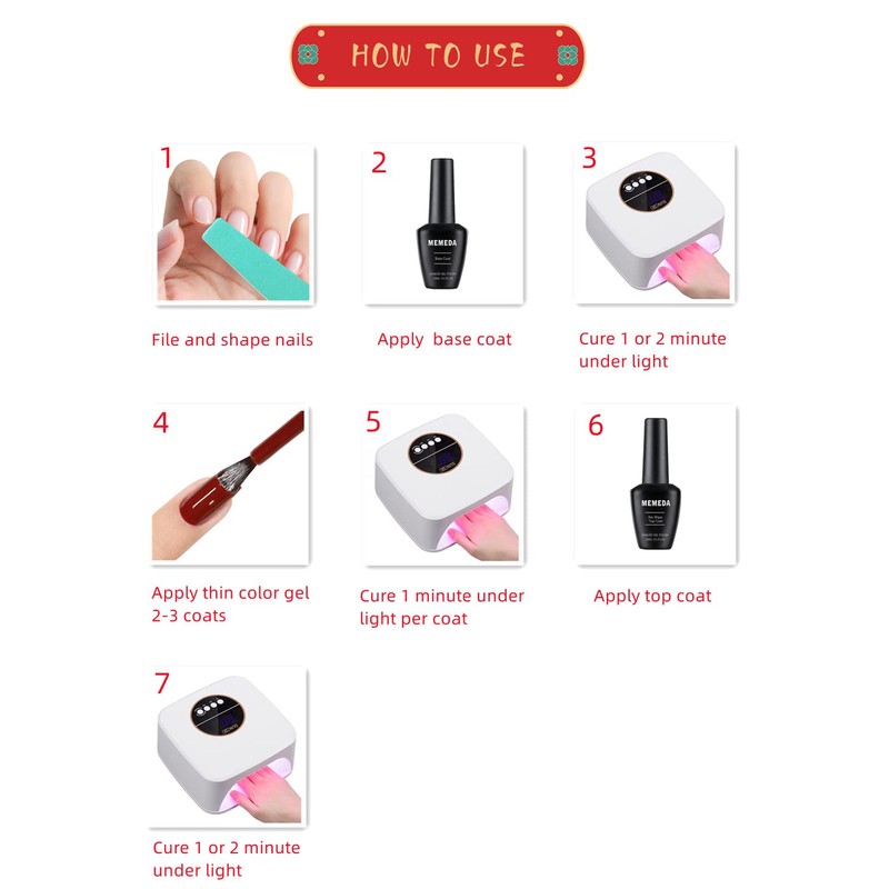 MEMEDA - Esmalte de uñas de gel, esmalte de uñas