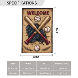 Baseball Sport Garden Flag 12x18 Inch Double Sided All-Weather Polyester Outdoor Flag For Patio Lawn Yard And Garden Welcome Decor