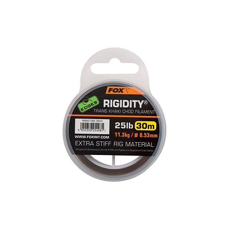 Fox Rigidity trans khaki chod filament, 30 m, monofilament leader
