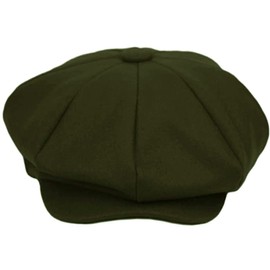 Big Apple Newsboy The Great Gatsby 8 Panel Steampunk Wool Hat Cap Moss (Olive Green)