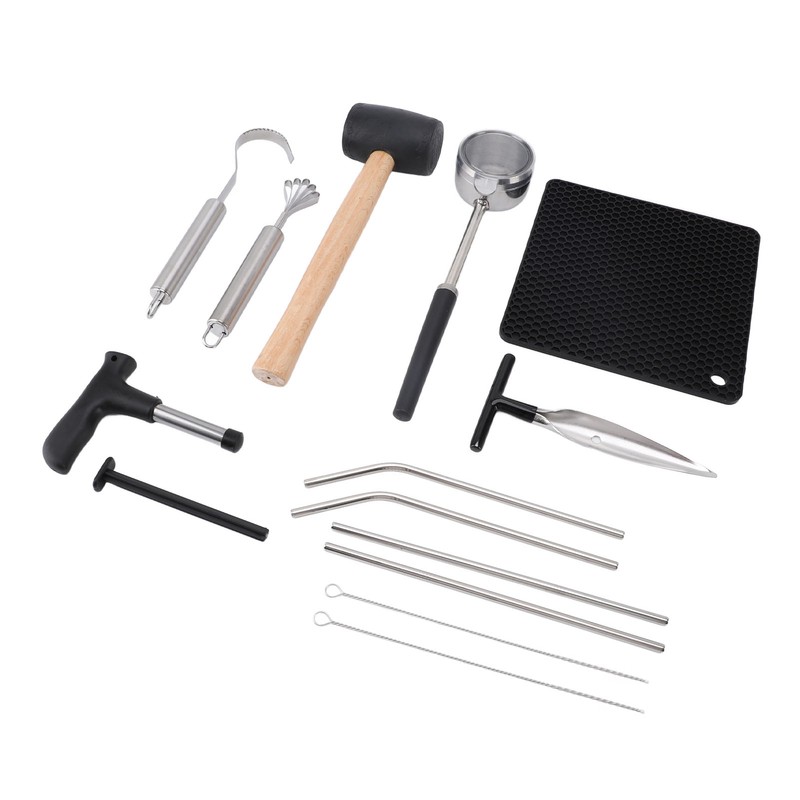 Coconut Opener Tool Set Stainless Steel Coconut Shell Puncher Cutter