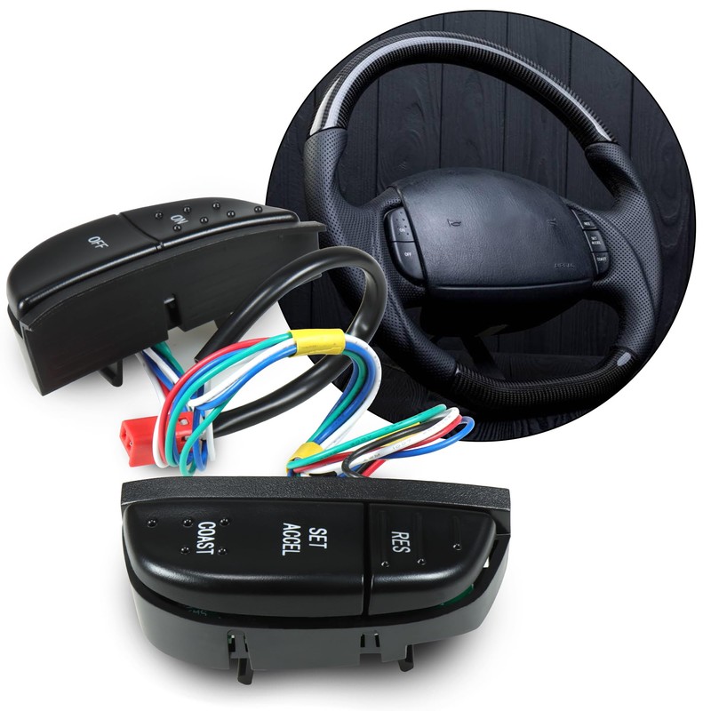 BASIKER Steering Wheel Cruise Control Switch Buttons Multi-Function Combination Fit