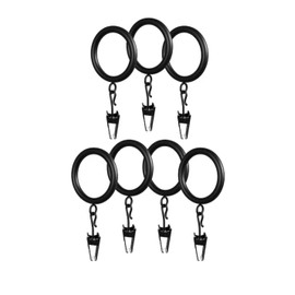 Style Selections 7-Pack 1-in Black Steel Curtain Rings