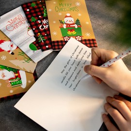 Set of 6 Christmas Cards with Envelopes, Mini Christmas Cards, Blank Folding Cards, Christmas Cards, Postcards, Comes with 6 Designs Merry Christmas (15 cm x 10 cm)