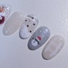 Snow Village Handmade Nail Tips - Coffin Midi / 스노우