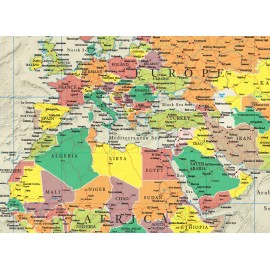 Smithsonian Journeys World Map Tan Ocean Wall Decor Special Collectors Edition - 24x36 Laminated