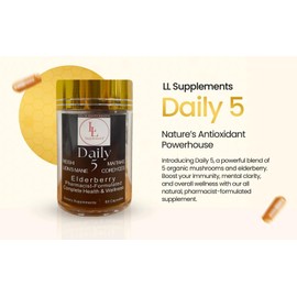 Daily 5 with All Purposes Antioxidants Dietary Supplement | The Pharmacist's Formulation Mushroom Complex LL Supplement