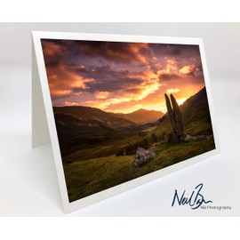 Neil Barr Fionn's Rock (Praying Hands of Mary) in Glen Lyon - Scotland Greeting Card by Scottish Landscape Photographer Blank Inside