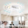 Bladeless Ceiling Fans with Lights, 20" Modern Flush Mount Ceiling