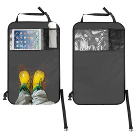 DUDSOEHO Car Seat Back Protector Kids Pack of 2 - 600D Oxford Protection Waterproof Back Seat Protector with Bag Kick Mat for Front Seat Back