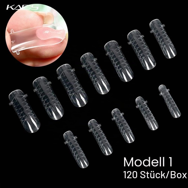 Kads 120 Full Coverage Clear Acrylic UV Gel Nail Art