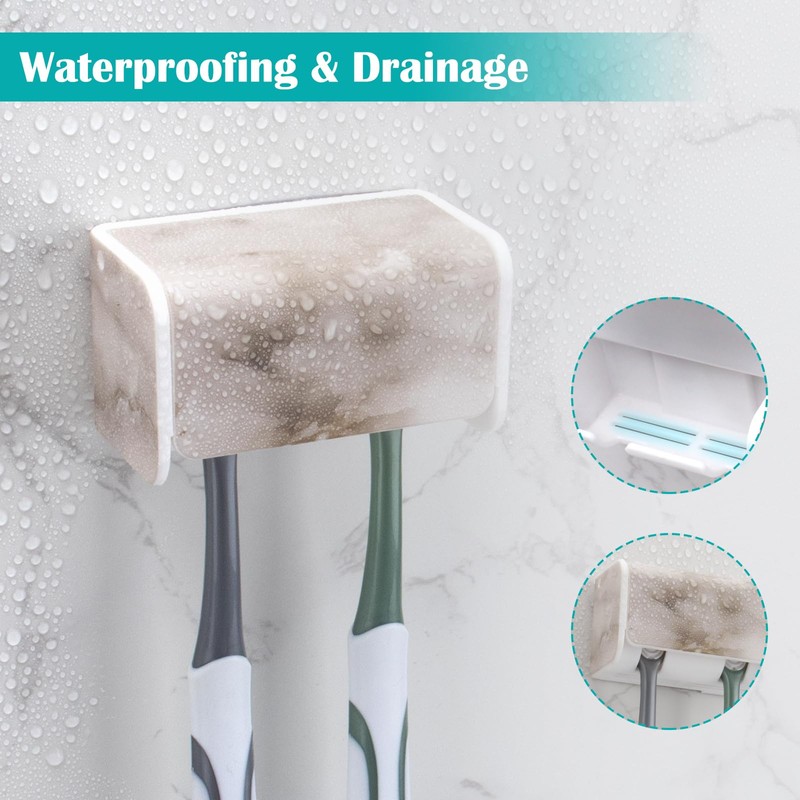PARKMANI 2 PCS Toothbrush Holders Wall Mounted with Cover, Electric