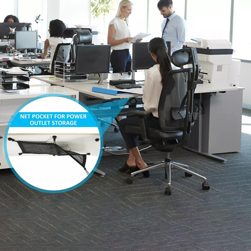 KUBDPQOR Under Desk Cable Management Tray, 128 PCS Under Table